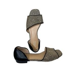 Market & Spruce SIZE 8 Aletta Raffia Flat - Stitch Fix Round Open Toe Low Heel